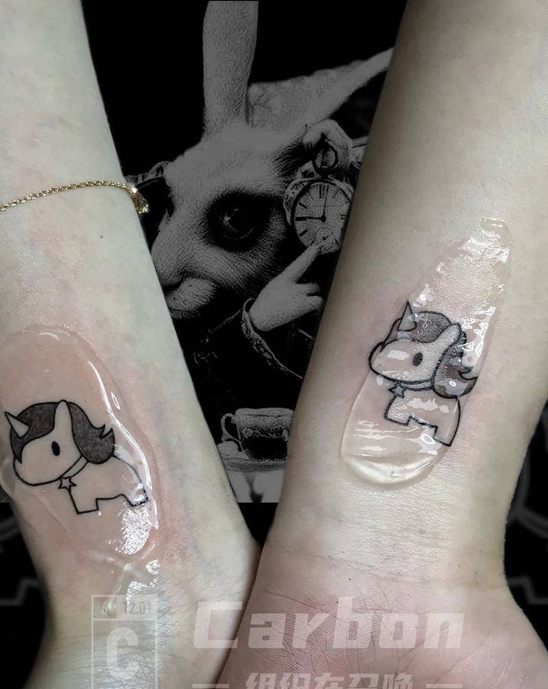 闺蜜款纹身图片_手部纹身图案