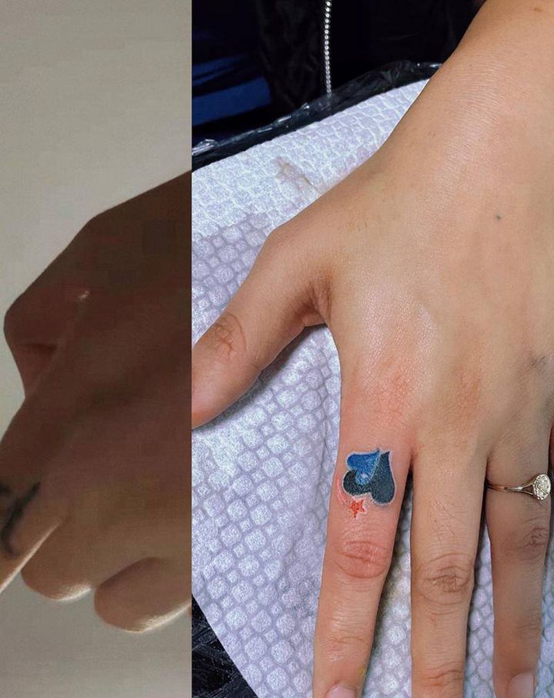 两个遮盖纹身图片_腿部手部New School纹身图案