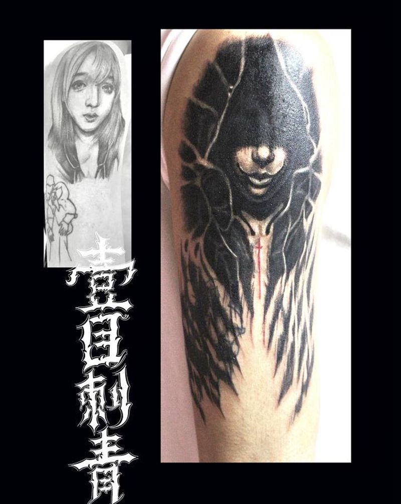 遮盖旧纹身纹身图片_手臂欧美写实纹身图案