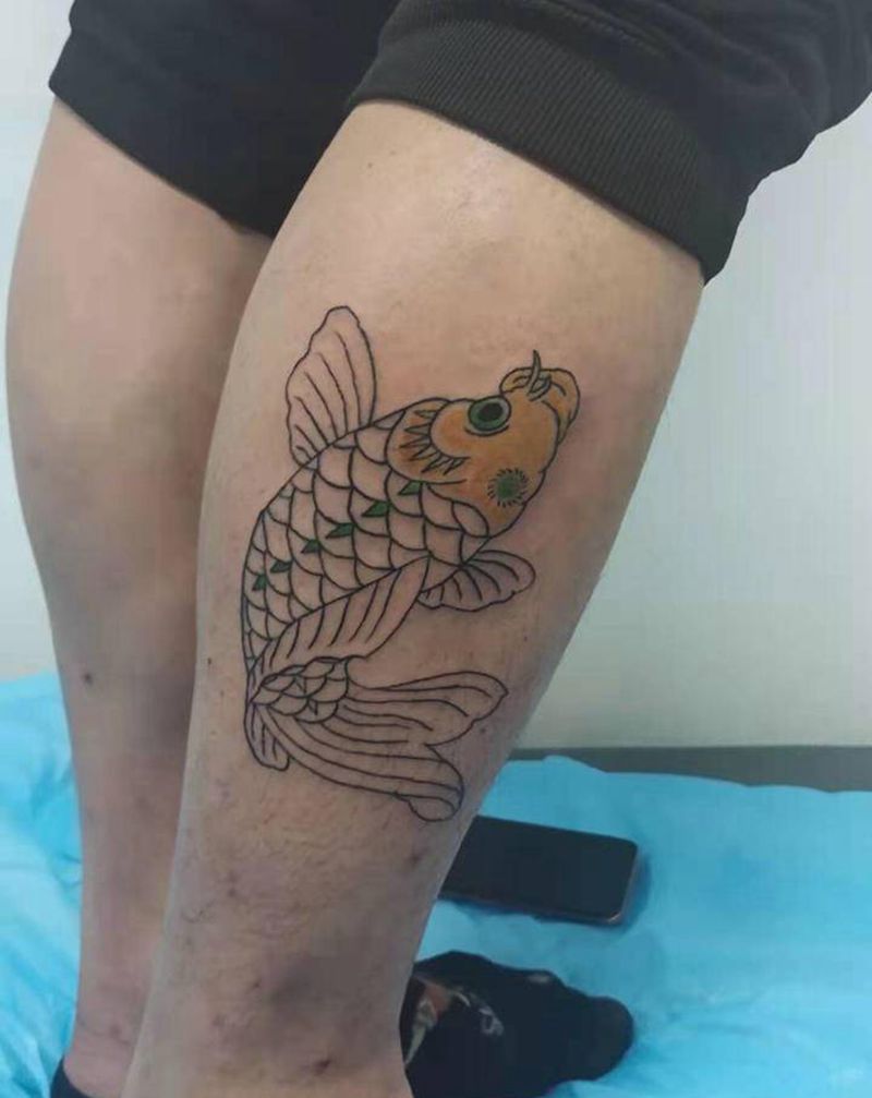 鲤鱼纹身图片_老传统纹身图案