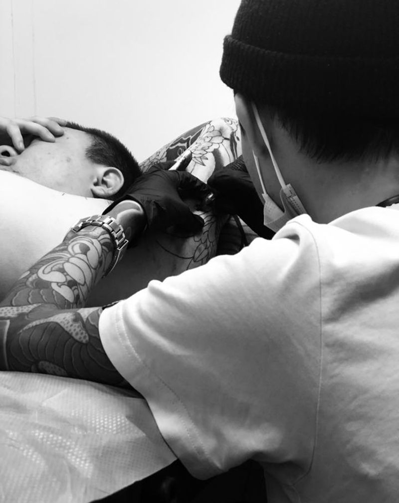 双半胛进度纹身图片_老传统纹身图案