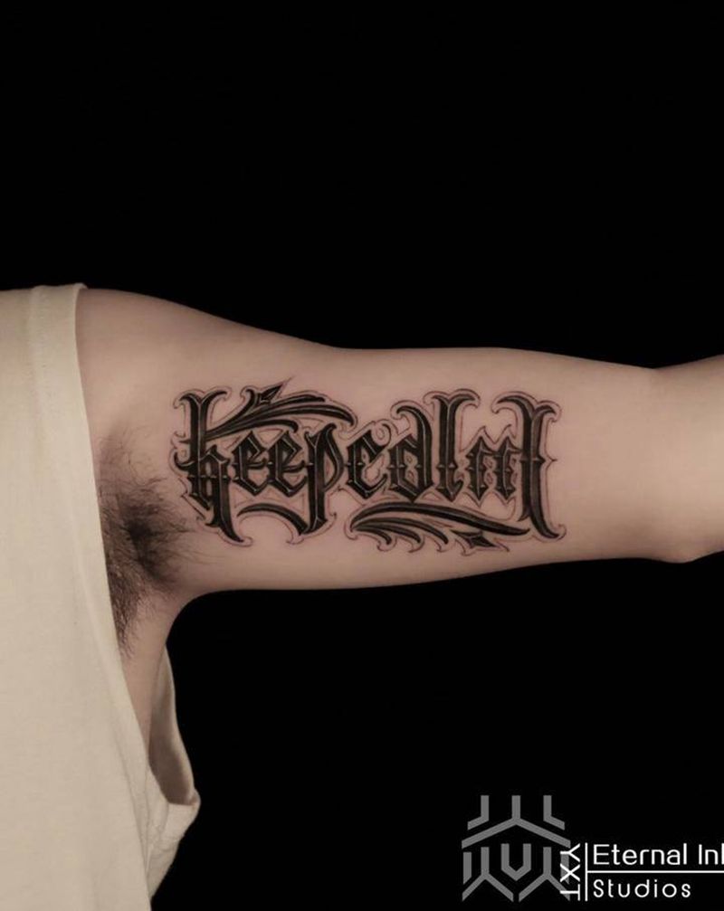 keepcalm纹身图片_花体字纹身图案
