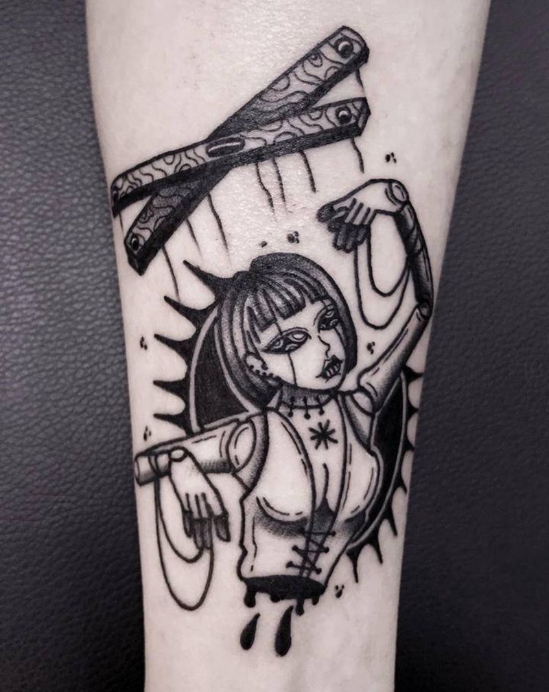 暗黑school纹身图片_手臂腿部Old SchoolNew School傀儡纹身图案