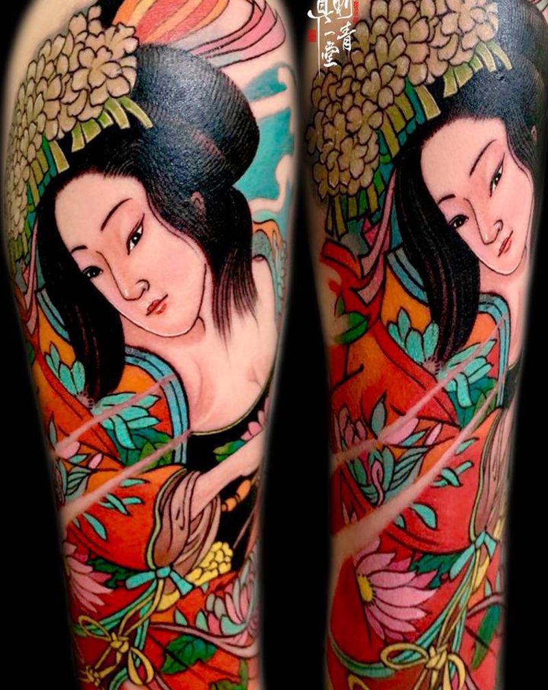 艺妓纹身图片_手臂纹身图案