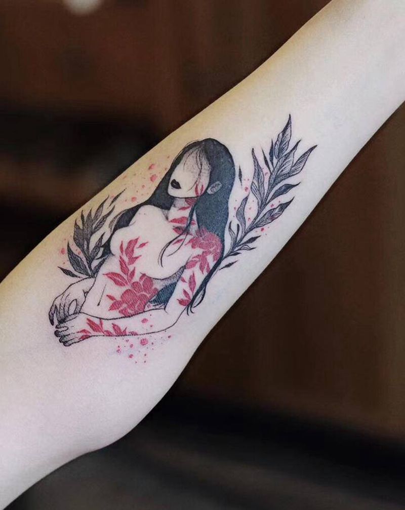 原创手稿纹身图片_手臂点刺纹身图案