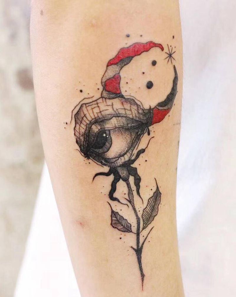 原创手稿纹身图片_点刺纹身图案