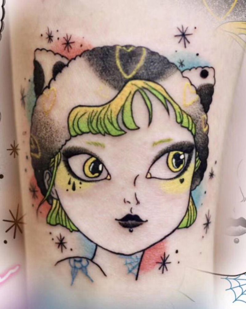 原创手稿纹身图片_脚部卡通纹身图案