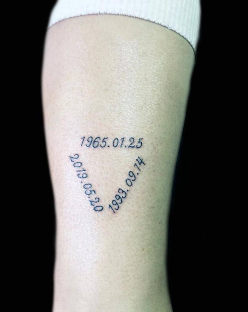 数字小纹身纹身图片_腿部纹身图案