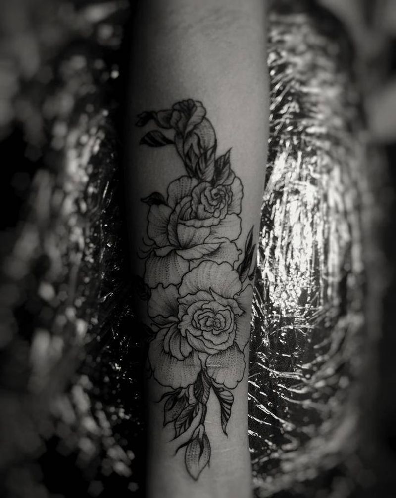 素花纹身图片_手臂纹身图案