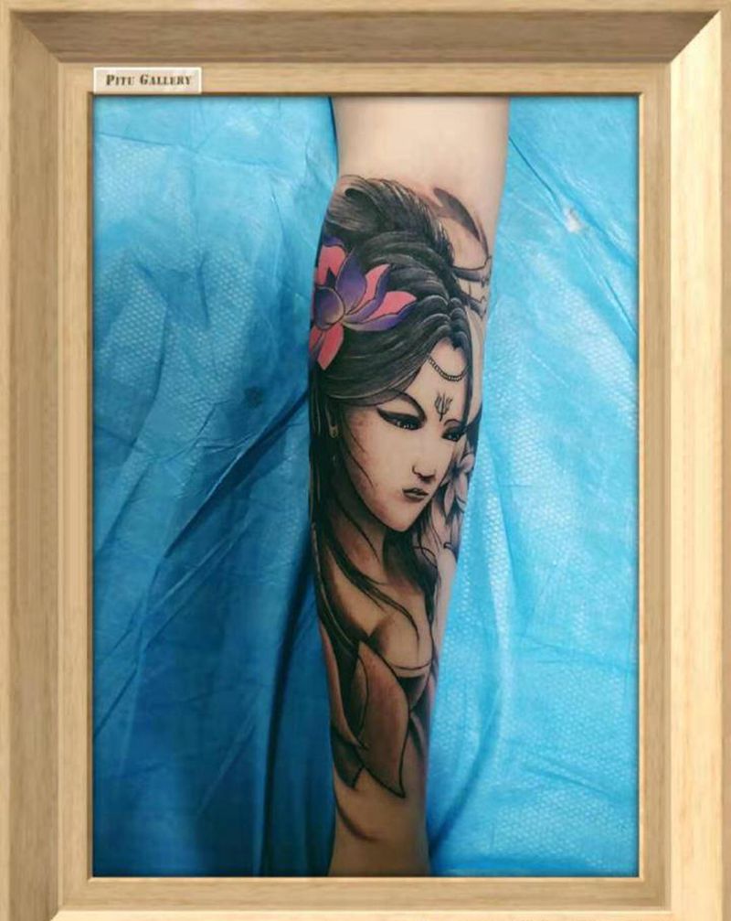 以妓，遮盖旧图纹身图片_手臂纹身图案