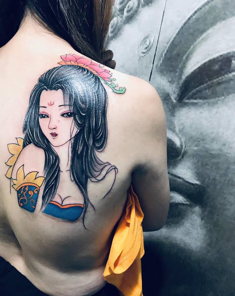 以妓纹身图片_肩部纹身图案