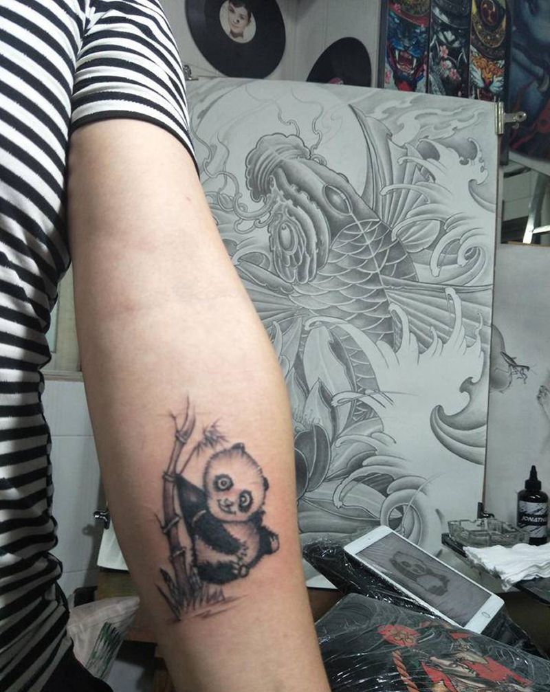 可爱的小熊纹身图片_新传统纹身图案