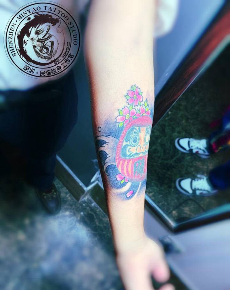 达摩纹身图片_手臂新传统纹身图案