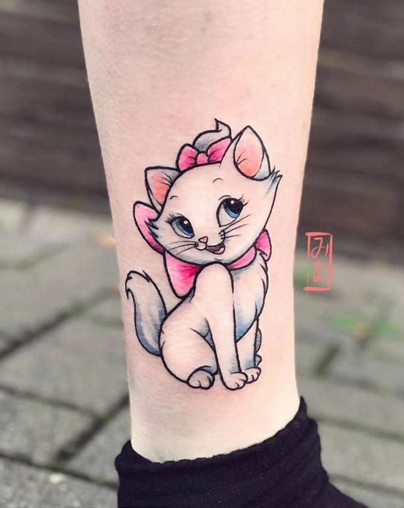 猫纹身图片_新传统纹身图案