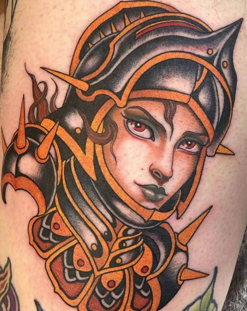 人物纹身图片_手臂新传统纹身图案