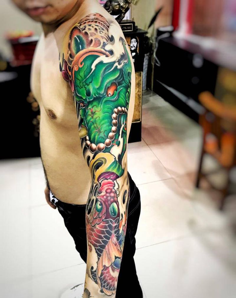 花臂纹身图片_手部手臂纹身图案