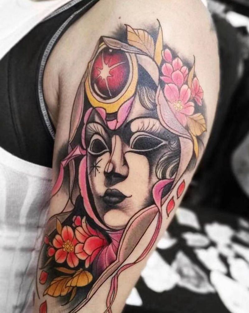 人物纹身图片_老传统纹身图案