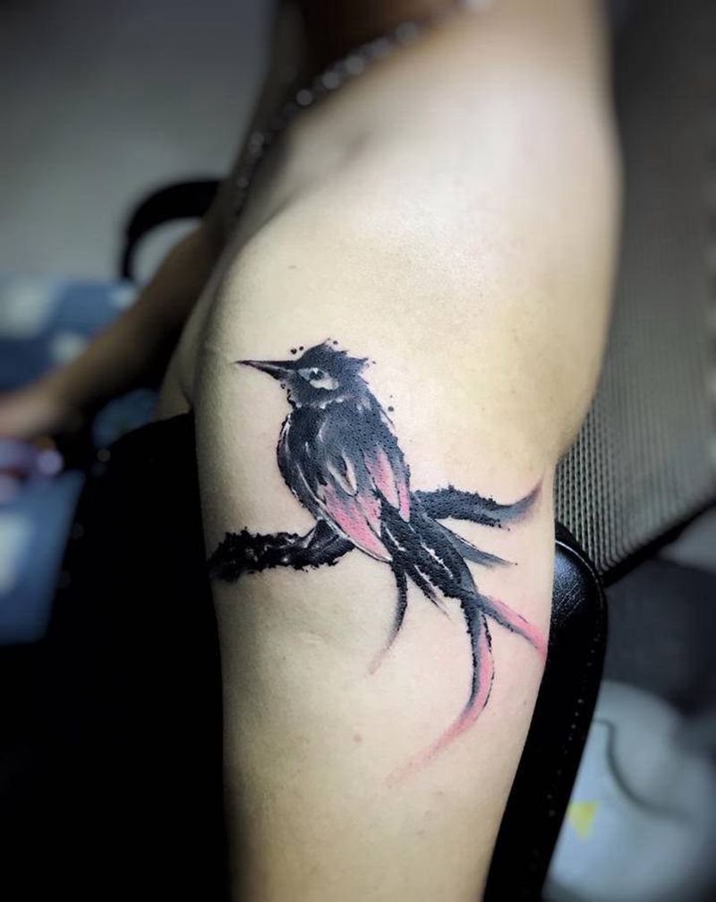 水墨纹身图片_手臂纹身图案