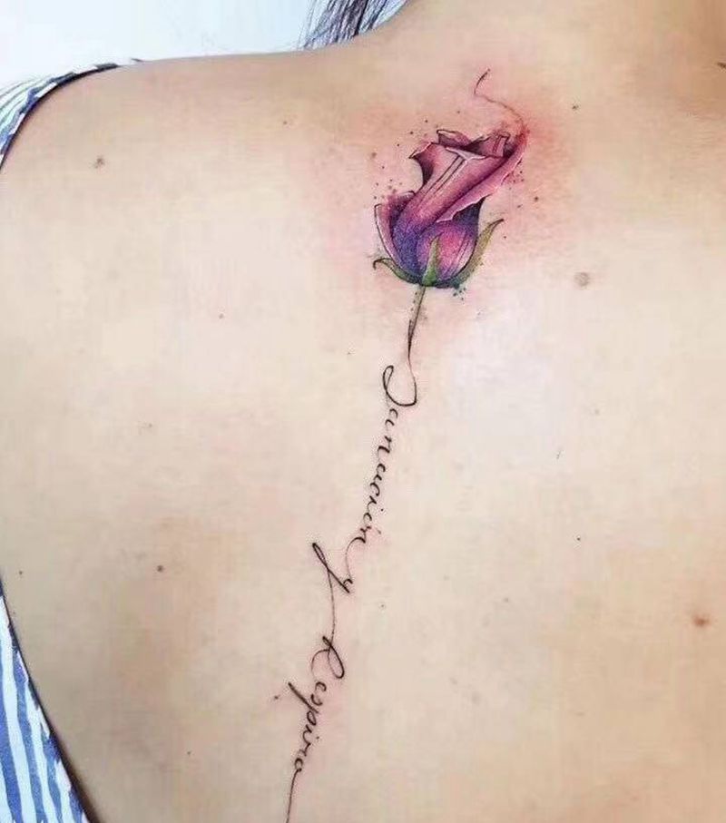 花纹身图片_新传统纹身图案