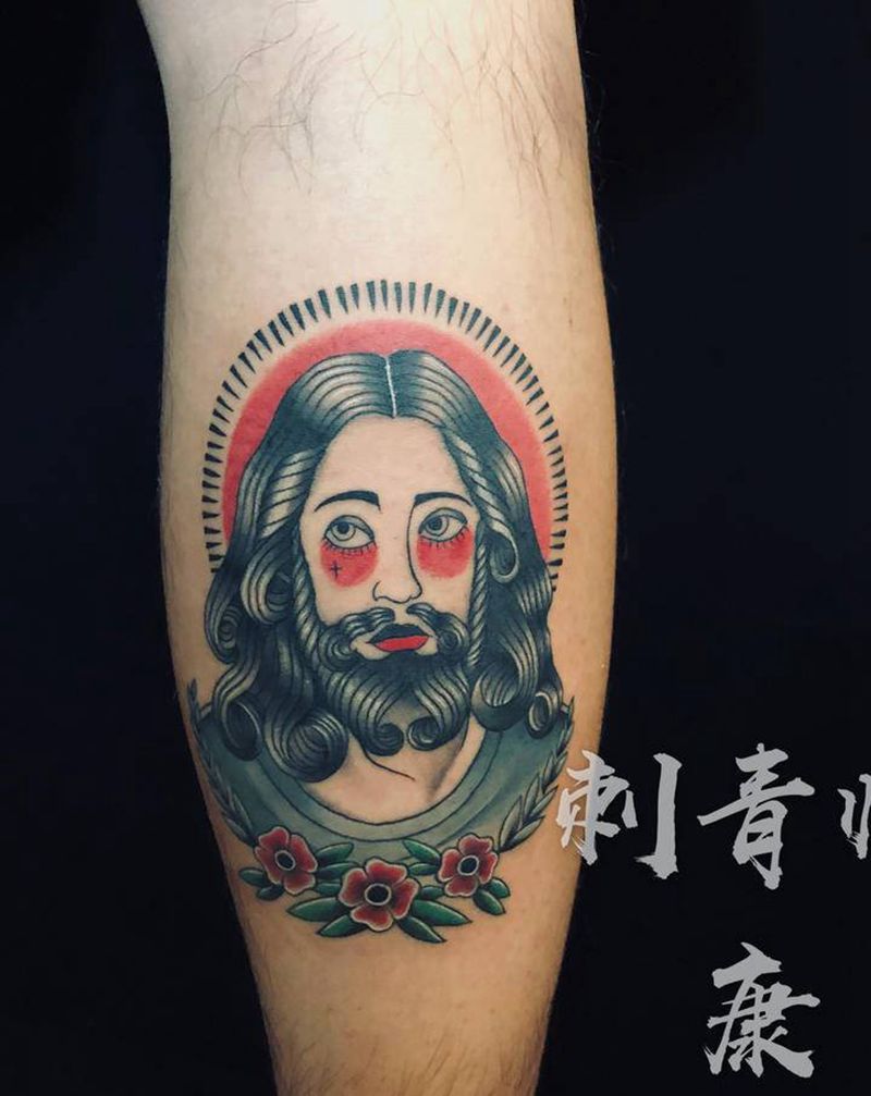 new school风格纹身图片_腿部New School纹身图案