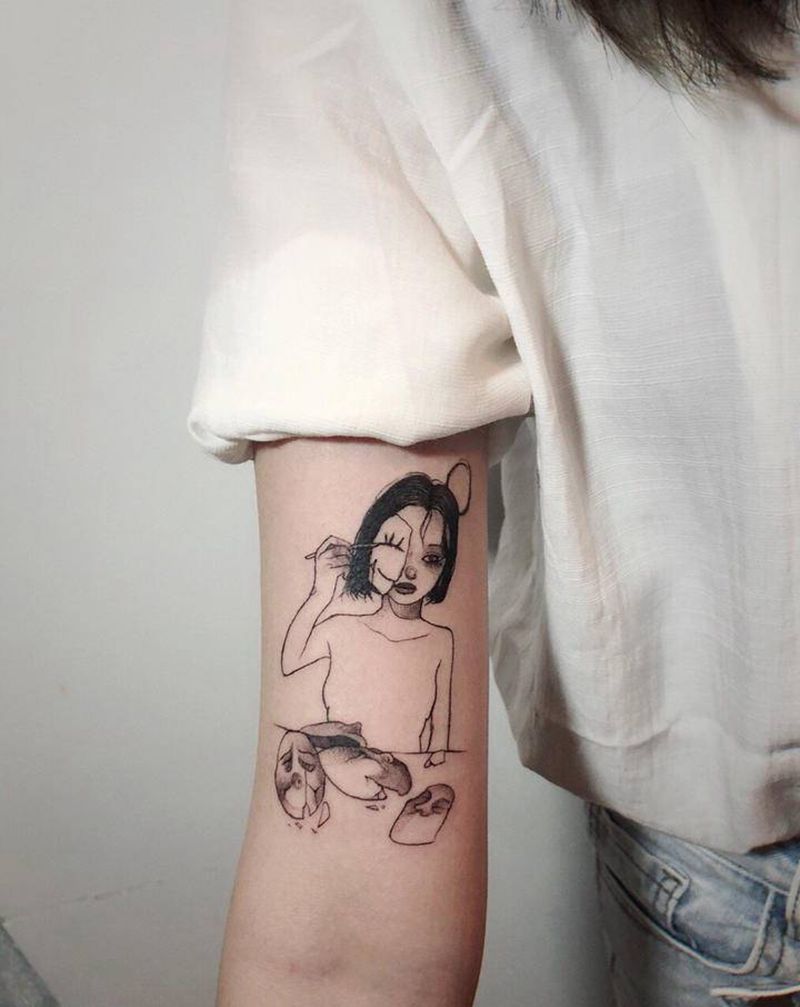 很有意思的一个纹身图案纹身图片_手臂小清新纹身图案