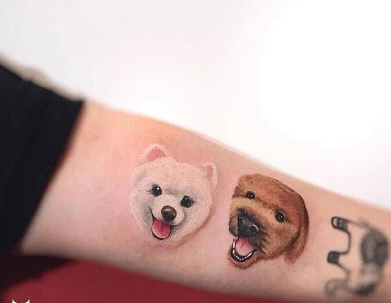 狗纹身图片_新传统纹身图案