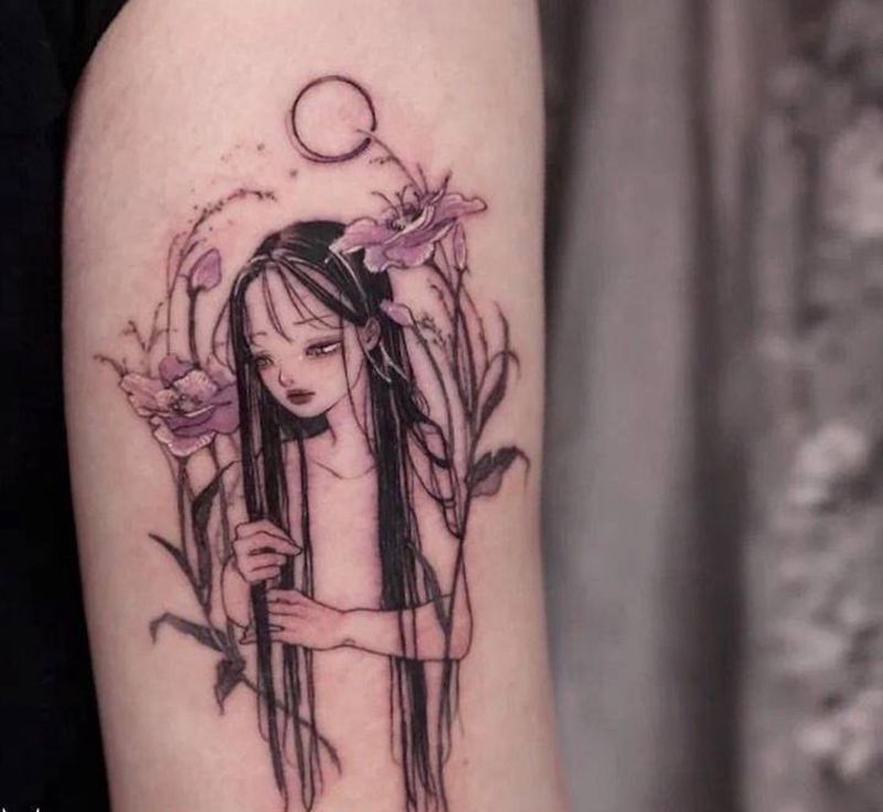 人物纹身图片_手臂新传统纹身图案