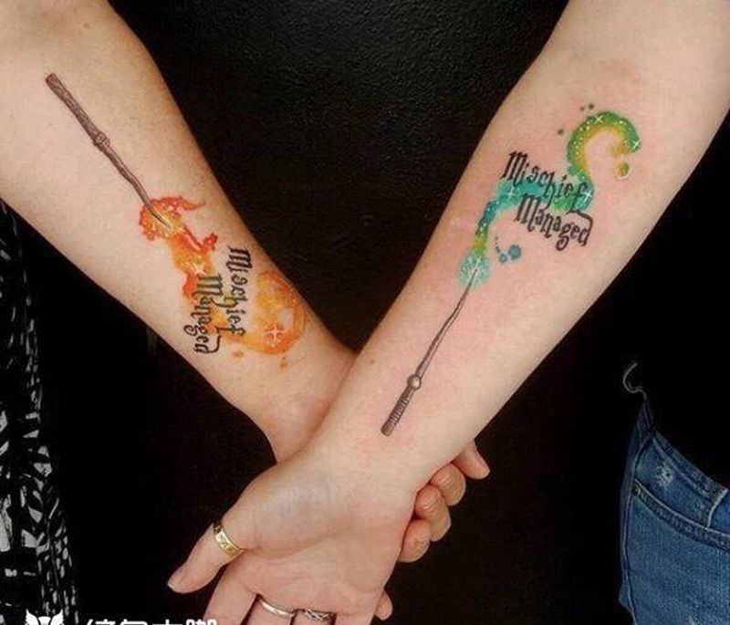 情侣纹身纹身图片_新传统纹身图案