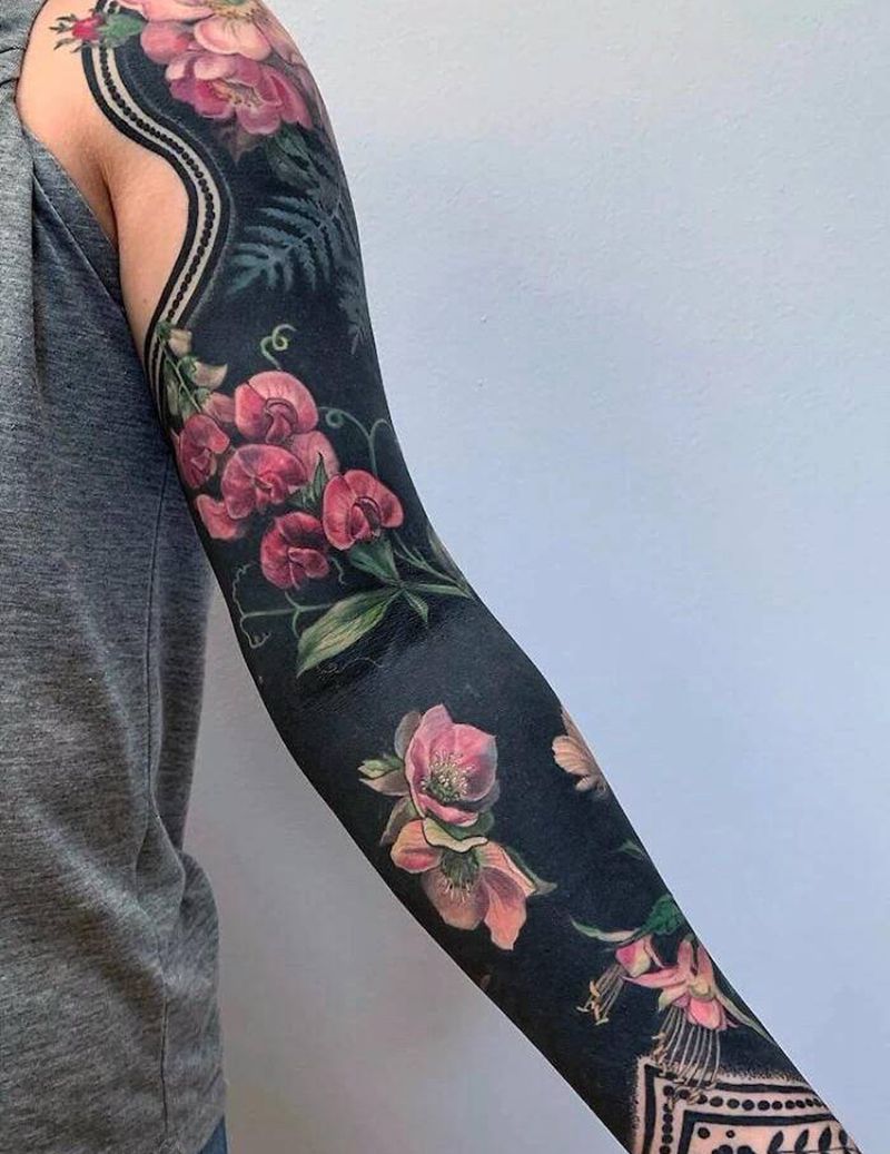 花臂纹身图片_老传统纹身图案