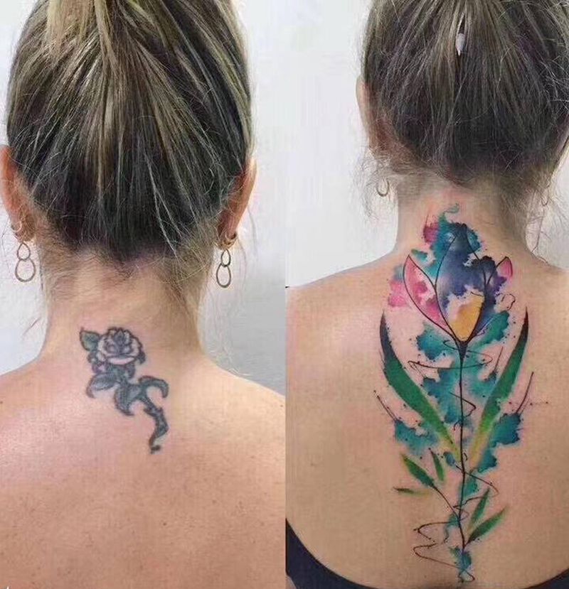 花纹身图片_新传统纹身图案