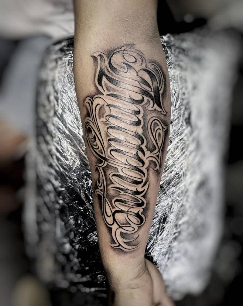 花体纹身图片_手臂纹身图案