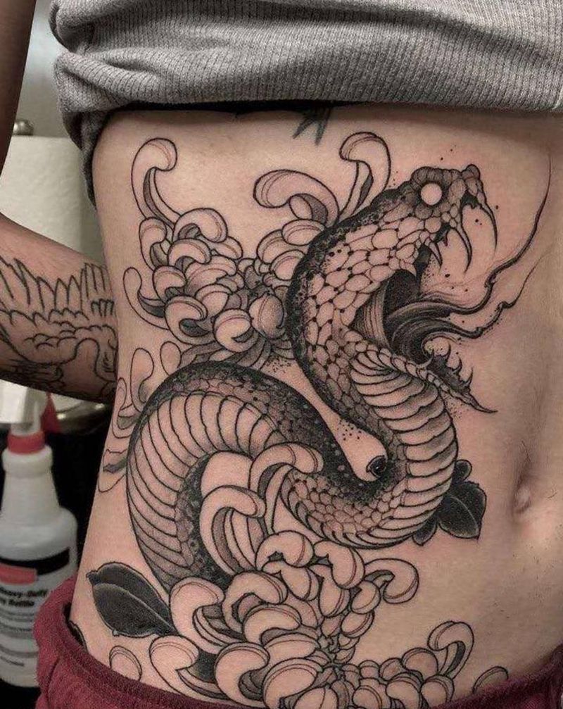 蛇纹身图片_新传统纹身图案