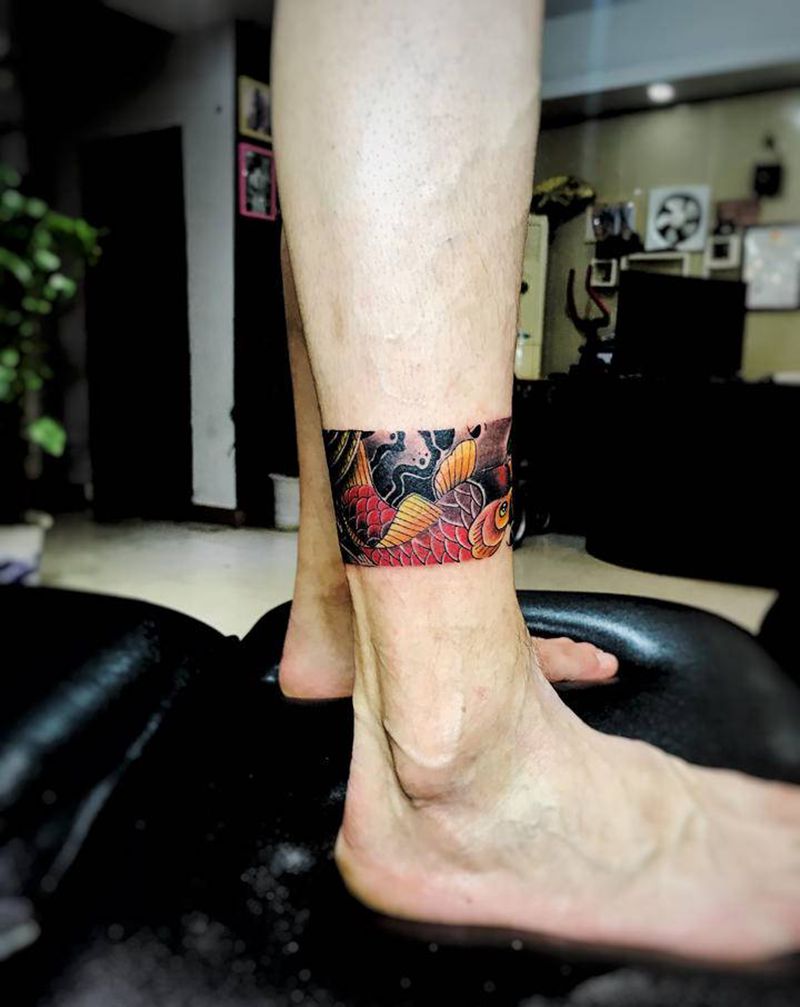 散装花腿纹身图片_腿部纹身图案