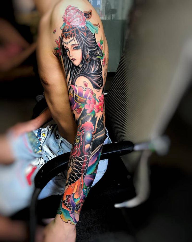 衔接修改花臂纹身图片_手臂纹身图案