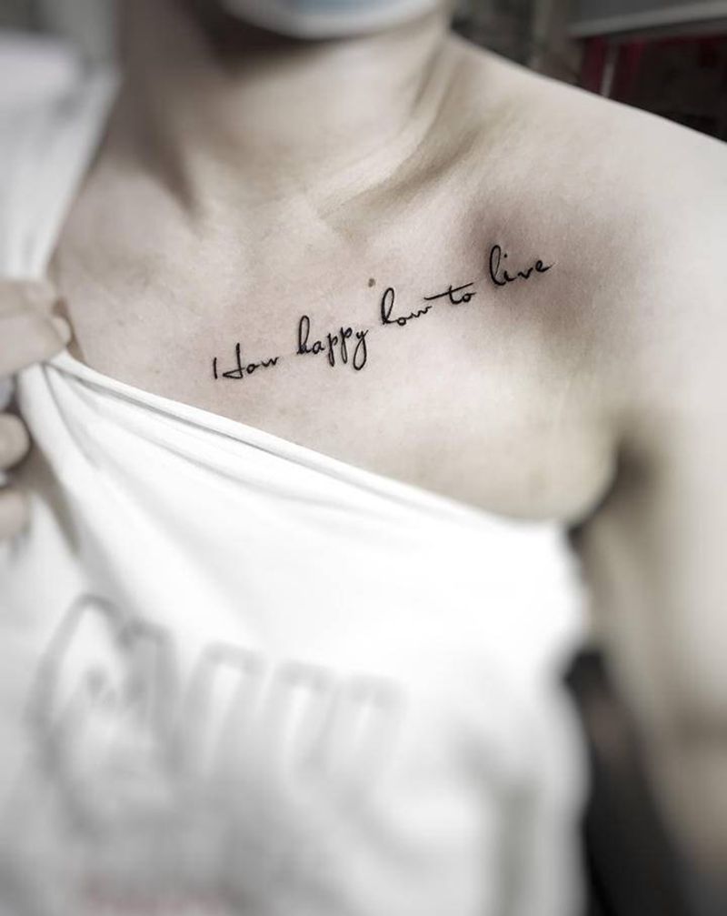 英文纹身图片_胸部纹身图案