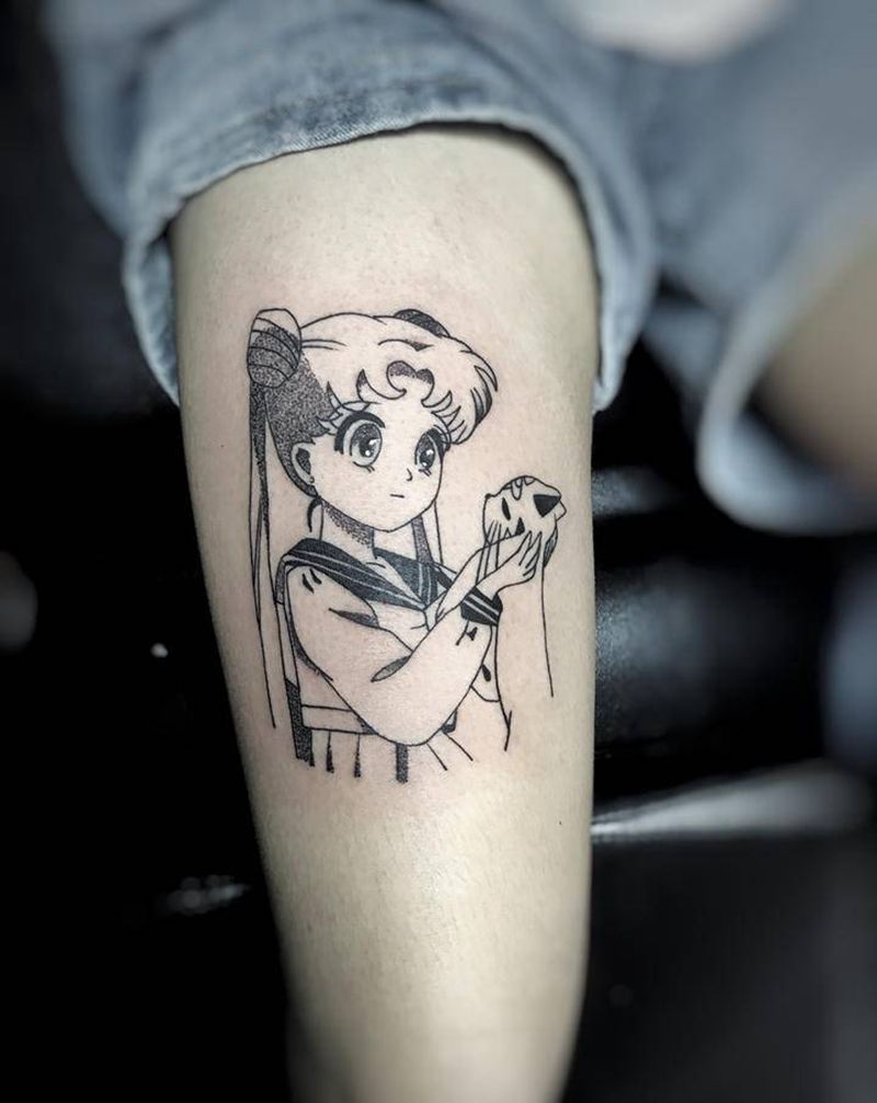 萝莉纹身图片_腿部纹身图案