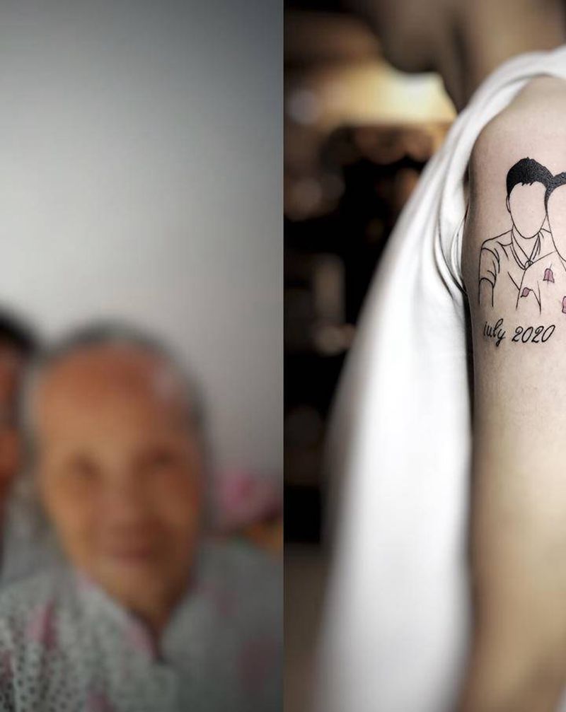 简笔照片纹身图片_手臂纹身图案