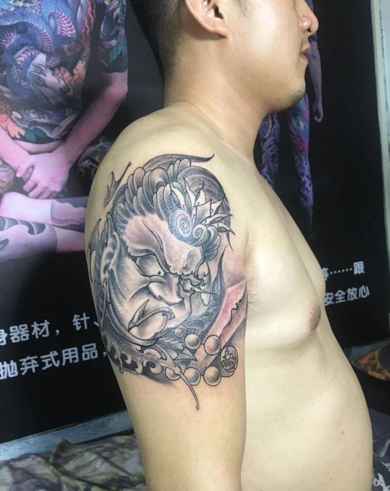 明王纹身图片_手臂新传统纹身图案