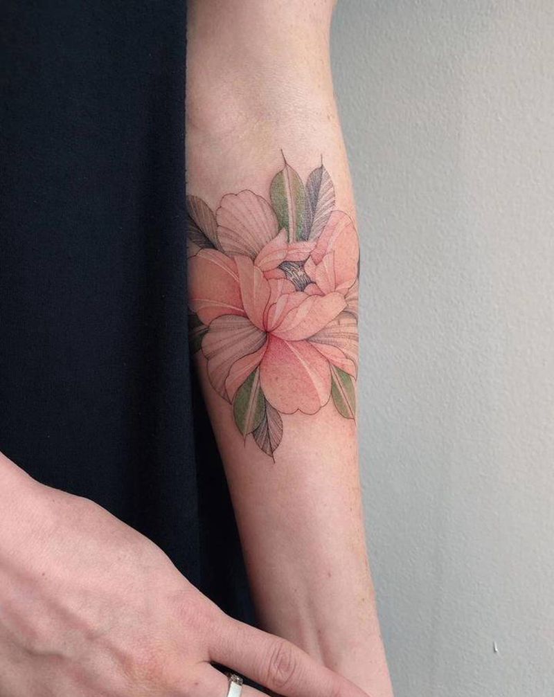 花纹身图片_老传统纹身图案