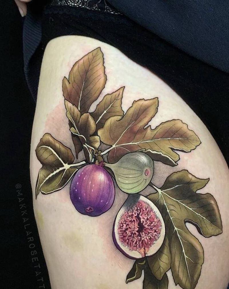 花纹身图片_腿部新传统纹身图案