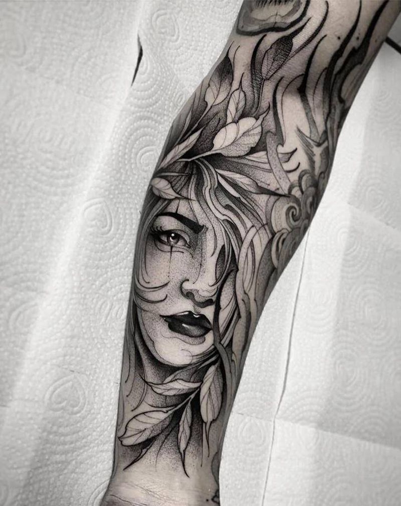 人物纹身图片_点刺纹身图案