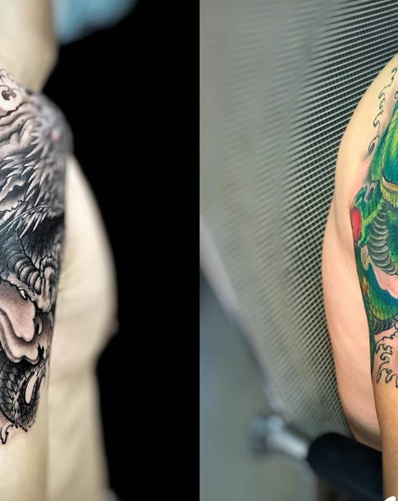 改彩色纹身图片_手臂纹身图案