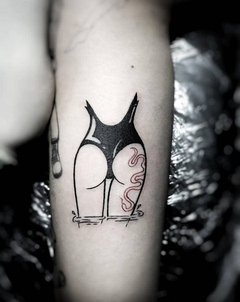 大屁股纹身图片_手臂纹身图案