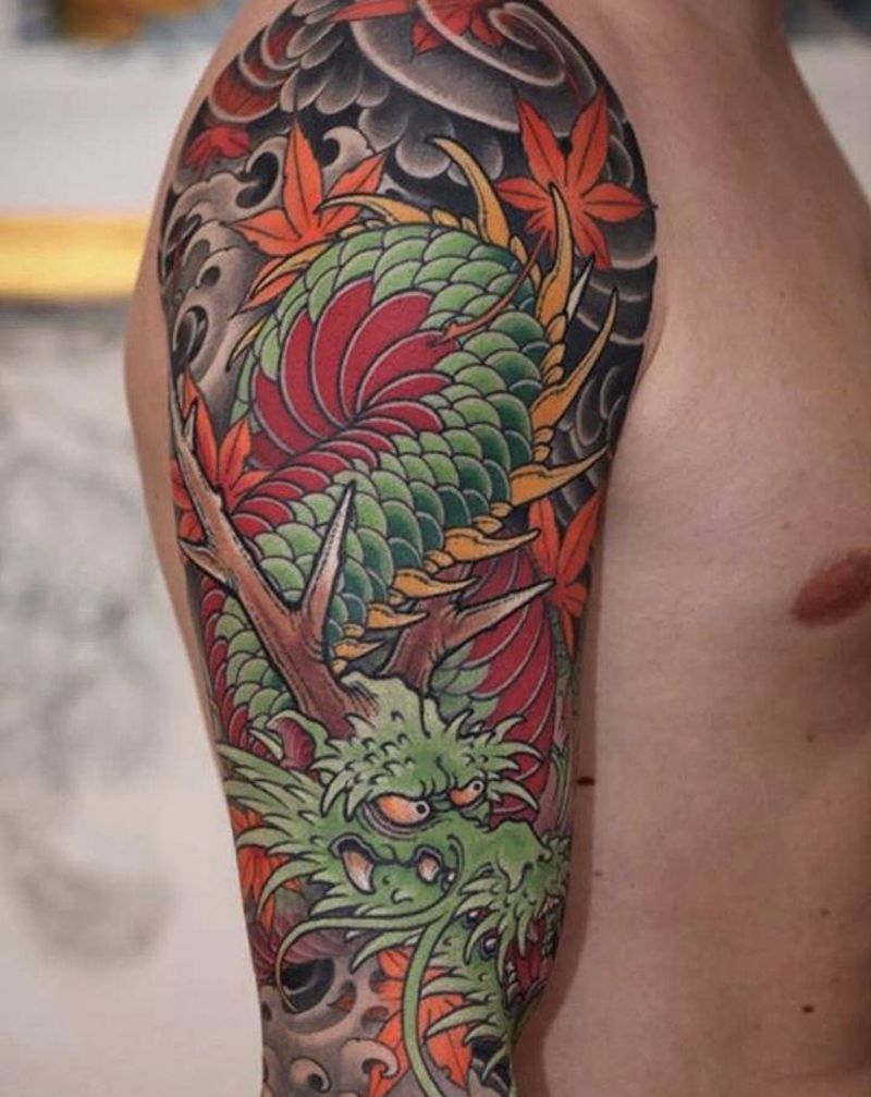 龙纹身图片_老传统纹身图案