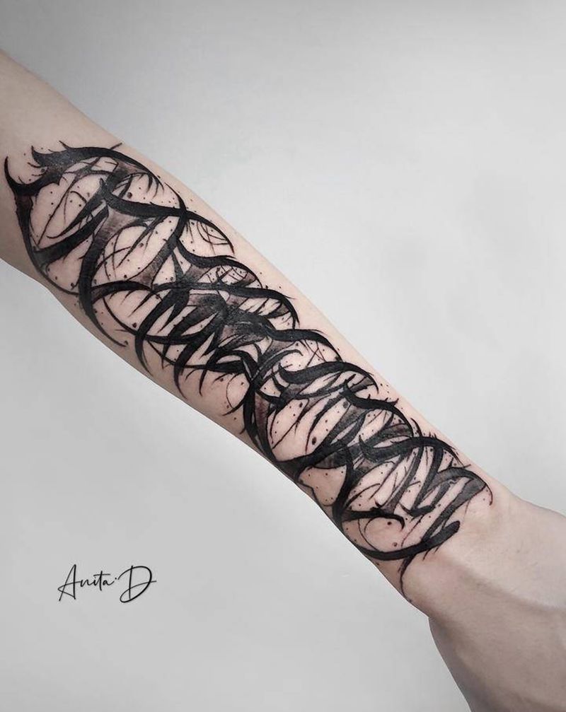 花体纹身图片_花体字纹身图案