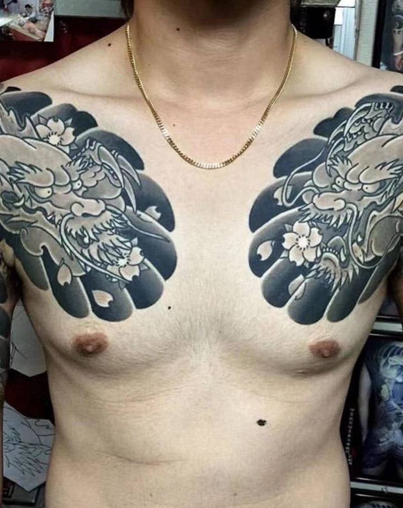 半甲纹身图片_老传统纹身图案