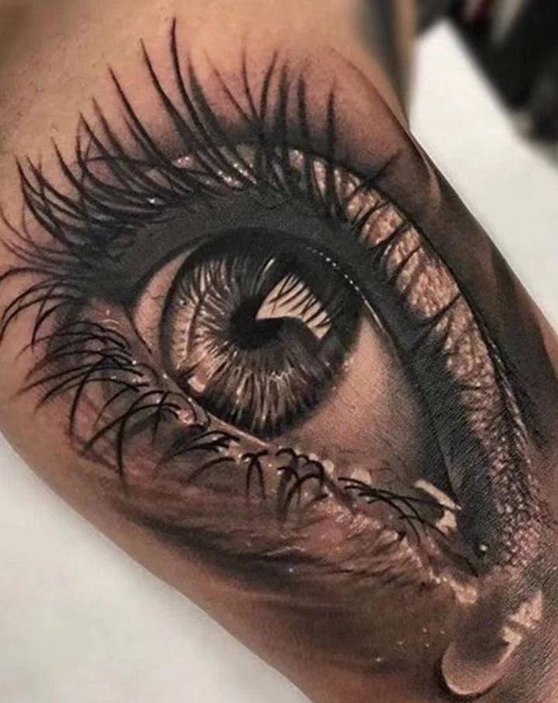 眼纹身图片_欧美写实纹身图案