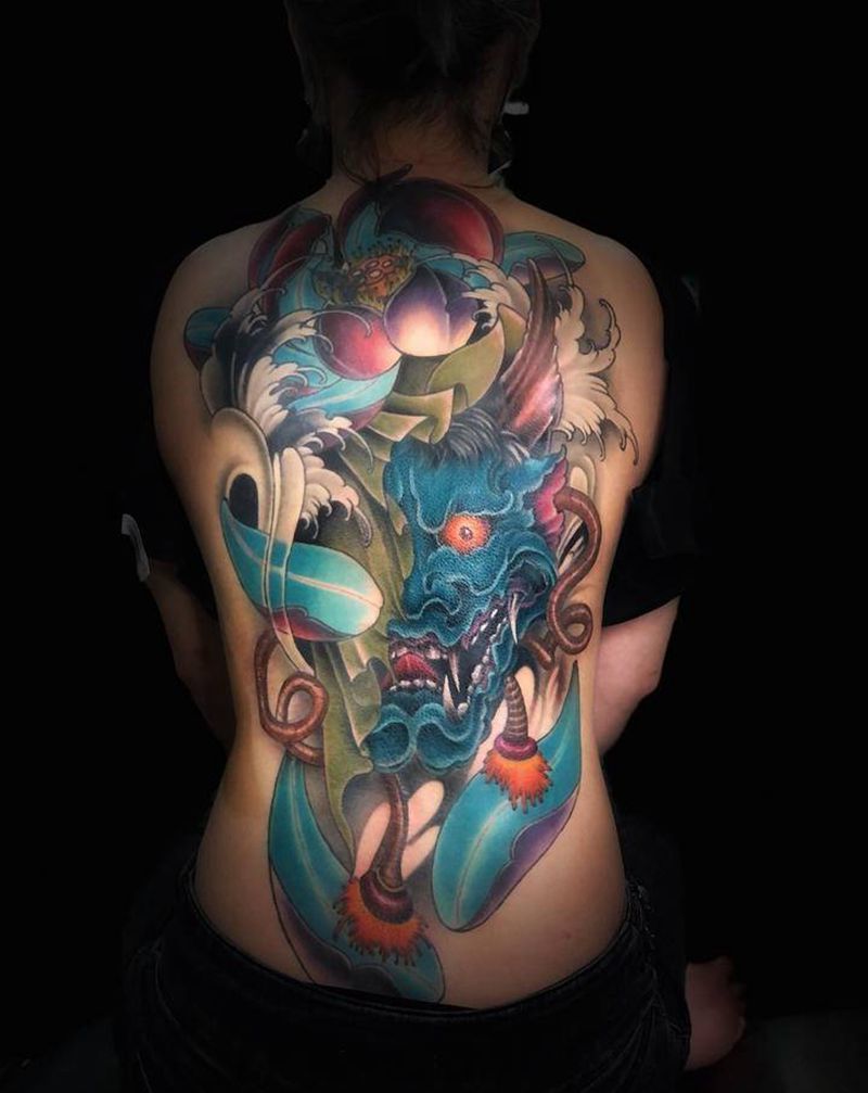 遮盖纹身图片_背部纹身图案