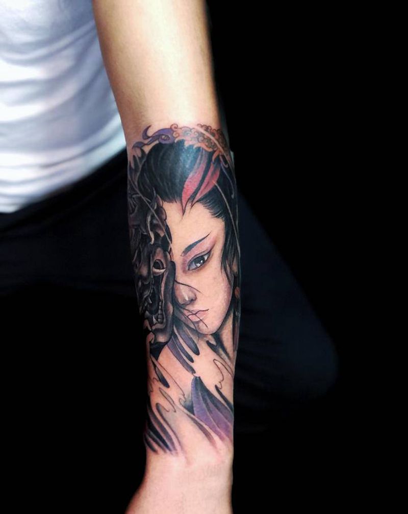 艺妓纹身图片_手臂纹身图案