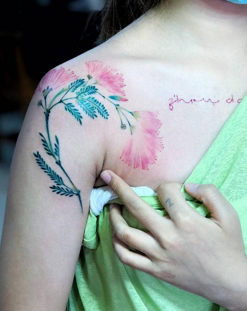 肩花纹身图片_肩部纹身图案